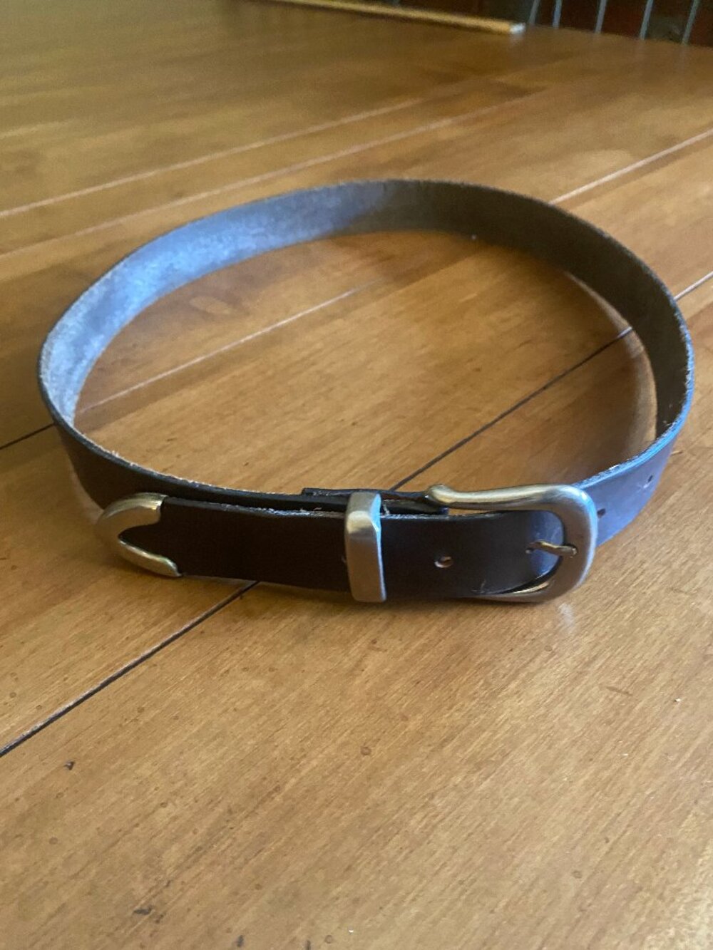 Women's Dark Brown Leather Belt Medium